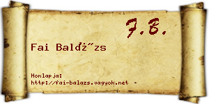 Fai Balázs névjegykártya